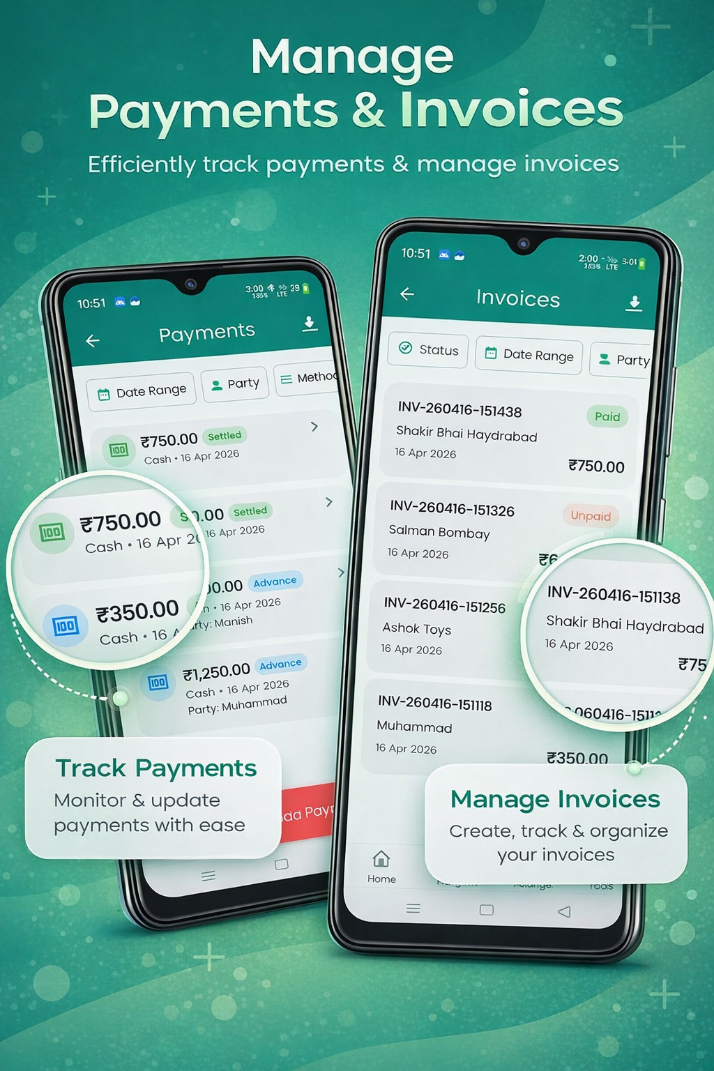 Payments & invoices